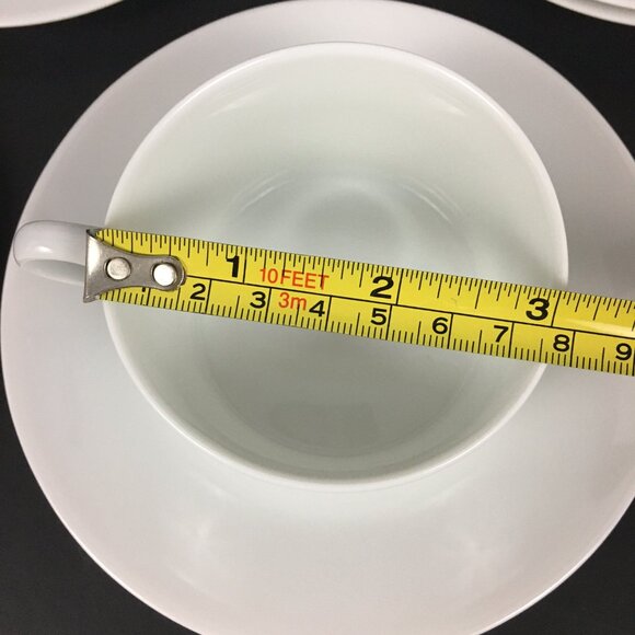 4 Limoges France Porcelain White Espresso Cups and Saucers - Picture 7 of 8